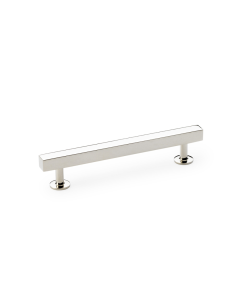 Meubelgreep vierkant T-vorm - Op rond rozet - Nikkel gepolijst - 164x33x128mm - AW815-128-PN