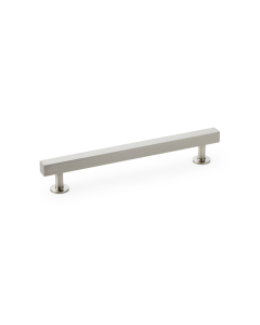 Meubelgreep vierkant T-vorm - Op rond rozet - Mat vernikkeld - 196x32x160mm - AW815-160-SN