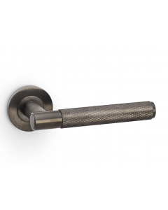 Deurkruk Knurled 'Spitfire' - PVD Antraciet - Rond rozet Ø50mm - AW220DBZPVD