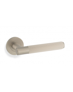 Deurkruk Reeded 'Spitfire' - Mat vernikkeld - Rond rozet Ø50mm - AW222SN