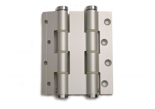 Deurveerscharnier dubbelwerkend - Lengte 120mm - Deurdikte 30mm - Aluminium zilvergrijs