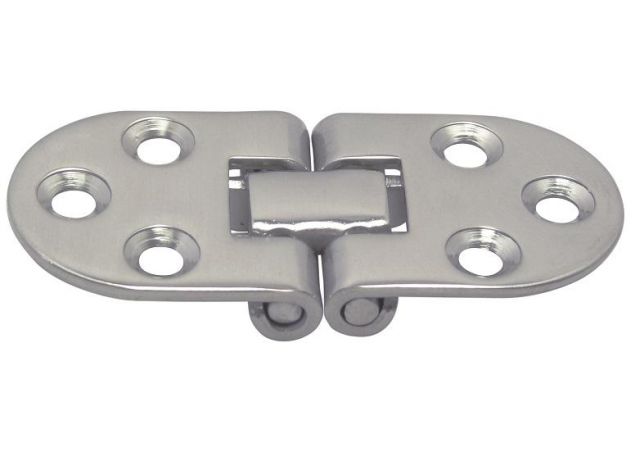 Tafelbladscharnier 66x30x2,5mm - Dubbele knoop onder - Rvs 316