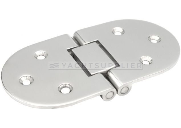 Tafelbladscharnier 135x70x3mm - Dubbele knoop onder - Rvs 316