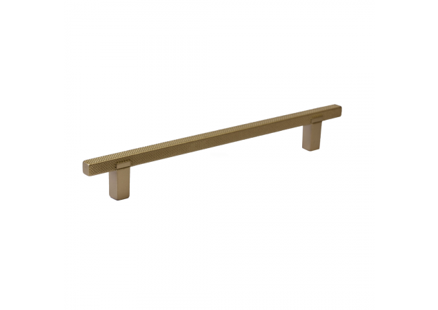 T-greep vierkant met structuur - 210x9x160mm - Mat messing