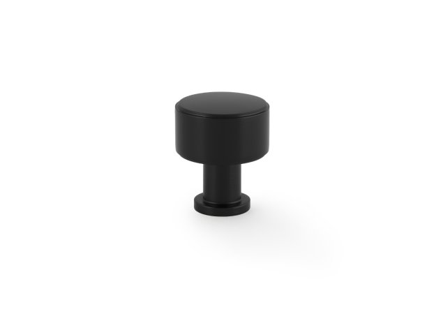 Meubelknop Plain 'Lucia'  - Zwart - Ø29mm - Hoogte 35mm - AW807P-29-BL