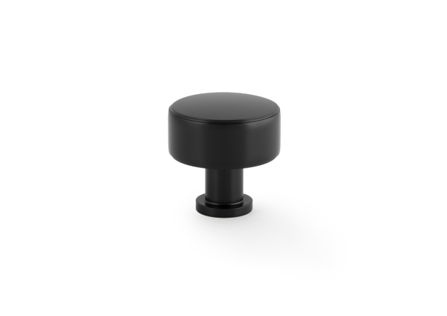 Meubelknop Plain 'Lucia'  - Zwart - Ø35mm - Hoogte 35mm - AW807P-35-BL
