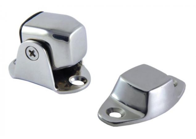 Deurvastzetter magnetisch - Rvs 316 - Met opstaande tegenplaat - Trekkracht 3,3kg