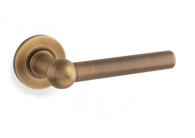 Deurkruk 'Siskin' - Antiek messing - Rond rozet Ø50mm - AW250AB
