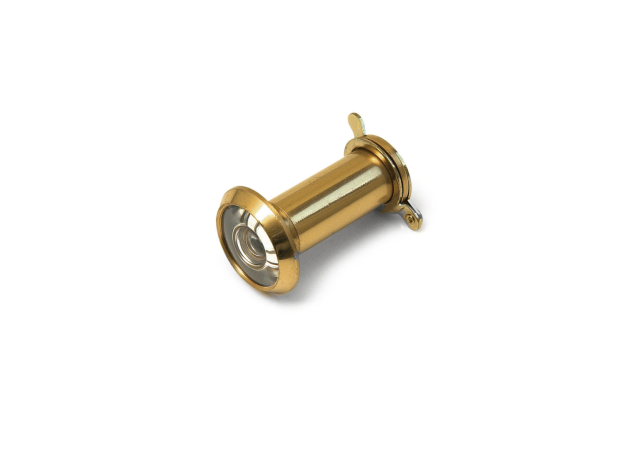Deurspion messing gepolijst - Ø14mm - Voor deurdikte 36-60mm - Inclusief afsluitklepje - 180° zichtveld