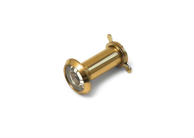 Deurspion messing gepolijst - Ø14mm - Voor deurdikte 36-60mm - ZONDER afsluitklepje - 200° zichtveld