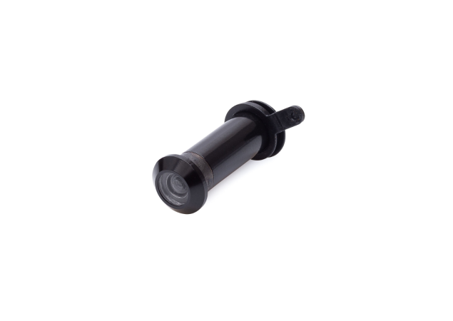 Deurspion messing zwart gelakt - Ø12mm - Voor deurdikte 31-56mm - Inclusief afsluitklepje - 160° zichtveld