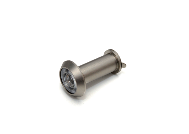 Deurspion messing rvs finish - Ø16mm - Voor deurdikte 36-60mm - Inclusief afsluitklepje - 200° zichtveld