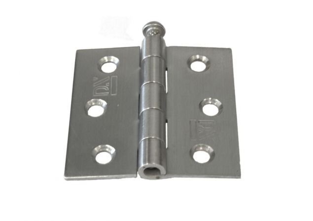Scharnier rechte hoek - 63x63x2mm - Losse pen - Rvs 304 geborsteld