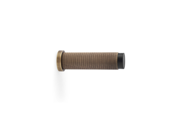 Deurstopper Knurled 'Brunel' - Antiek messing - Wandmontage - AW600-75-AB