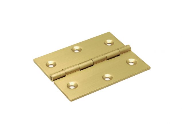 Scharnier rechte hoek 60x50x1,8mm - Vaste pen - Messing geborsteld