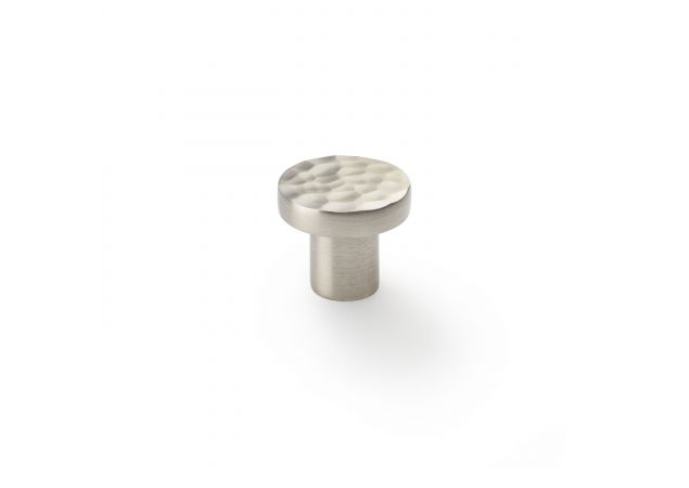 Meubelknop Hammered 'Hanover' - Mat nikkel - Ø30mm - Hoogte 26mm - AW820-30-SN