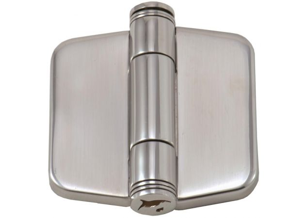 Luikscharnier knoop boven 42x45x2,0mm, Met vaste afdekkappen Rvs 316