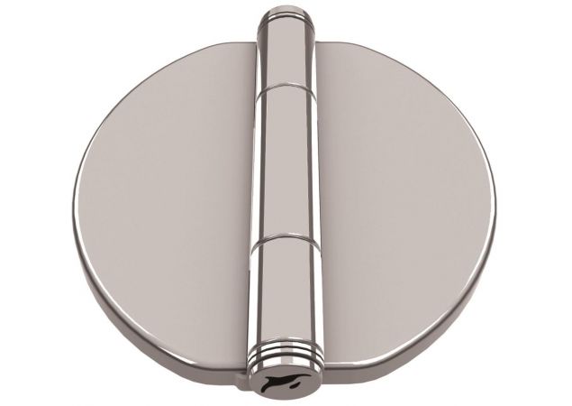 Luikscharnier knoop boven 65x70x2,0mm, Met vaste afdekkappen Rvs 316