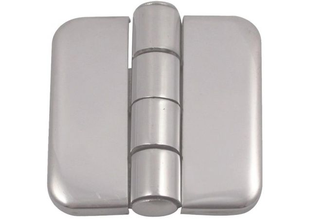 Luikscharnier knoop boven 36x36x2,0mm L1 18mm, Met vaste afdekkappen Rvs 316
