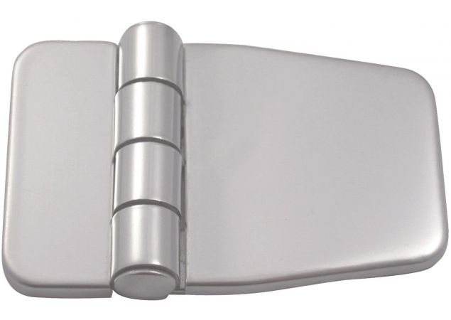 Luikscharnier knoop boven 57x37x2,0mm L1 18mm, Met afdekkappen Rvs 316