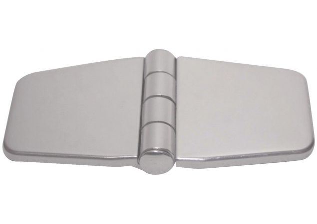 Luikscharnier knoop boven 74x40x2,0mm L1 37mm, Met afdekkappen Rvs 316