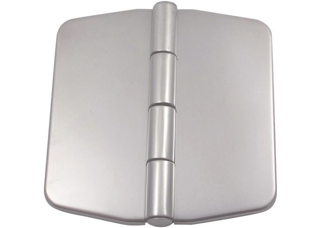 Luikscharnier knoop boven 74x75x2,0mm L1 37mm, Met afdekkappen Rvs 316