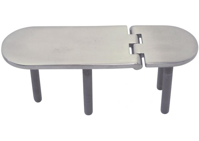 Luikscharnier 126x40x3,5mm L1 40mm, Knoop onder, Draad M6x45mm Rvs 316