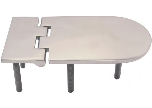Luikscharnier 127x65x4,0mm L1 32mm, Knoop onder, Draad M6x45mm Rvs 316