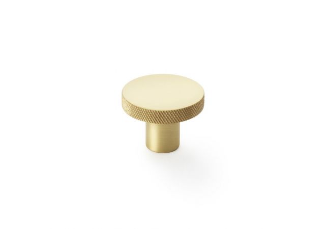 Meubelknop Knurled 'Hanover' - Mat messing - Ø38mm - AW802-38-SB