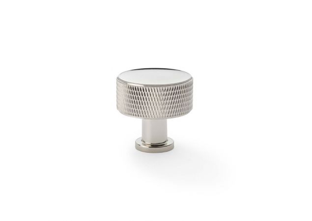 Meubelknop Knurled 'Lucia' - PVD Gepolijst nikkel - Ø35mm - Hoogte 35mm - AW807K-35-PNPVD