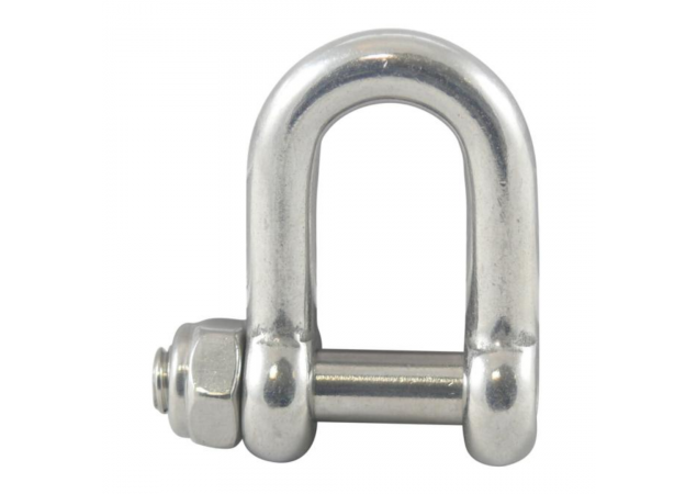 D-sluiting - RVS 316 (A4) - Ø6mm - Met binnenzeskant en borgmoer kleinere uitvoering