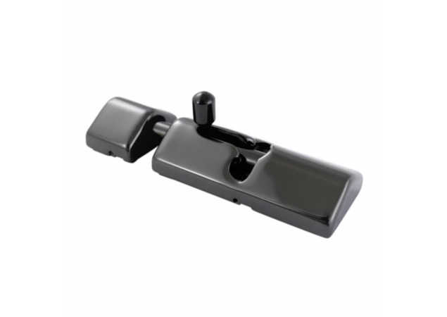 Schuifgrendel met deksel - veerbelast - zwart mat - 67mm