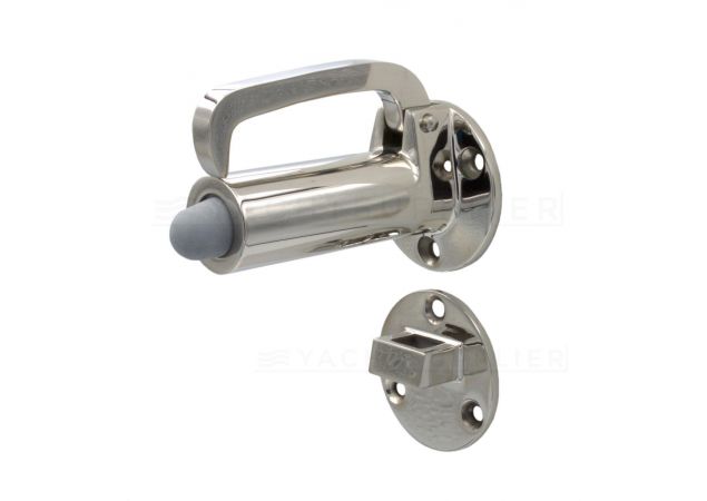 Deurvastzetter met valhaak en deurplaat - 102mm - Rvs 316 gepolijst - N-251501.4