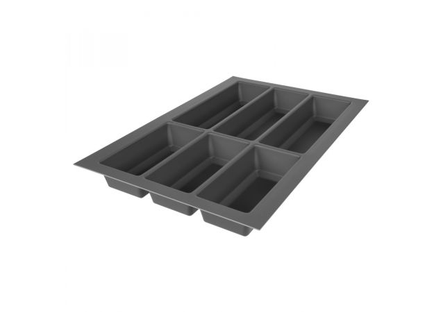 Grijze bestekbak – Soft Touch – Breedte: 330-372mm – Diepte: 445-474mm