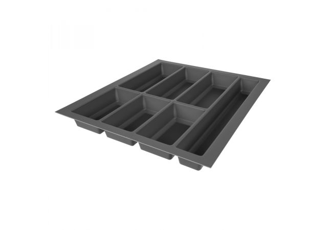 Grijze bestekbak – Soft Touch – Breedte: 380-422mm – Diepte: 445-474mm