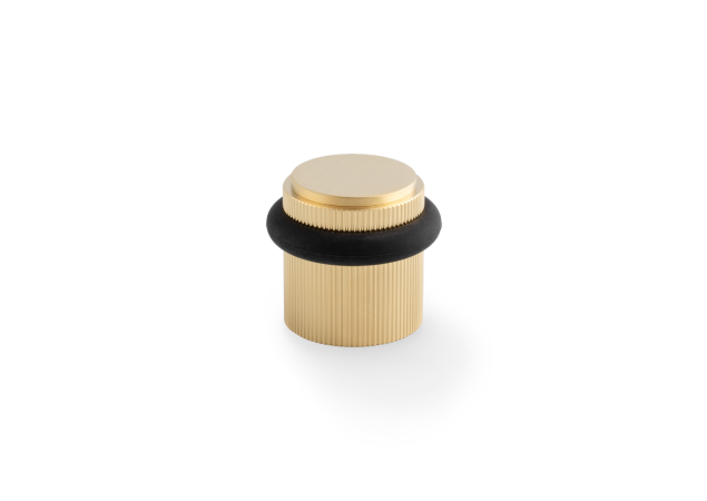Deurstopper Reeded 'Brunel' - PVD Mat messing - Vloermontage - AW639RSBPVD