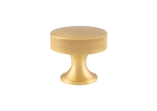 Meubelknop Knurled 'Berlin' - Mat messing - Ø38mm - Hoogte 35mm - AW841-38-SB