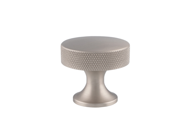 Meubelknop Knurled 'Berlin' - Mat vernikkeld - Ø38mm - Hoogte 35mm - AW841-38-SN