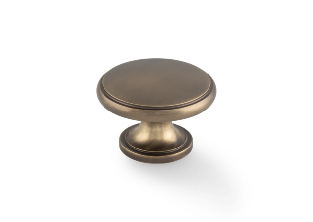 Meubelknop 'Cambridge' - Antiek messing - Ø38mm - Hoogte 26mm - AW849-38-AB