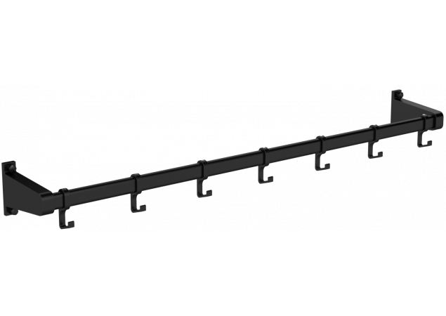 Gardelux - Zwarte wandkapstok - Type 3 - 800 tot 1200mm