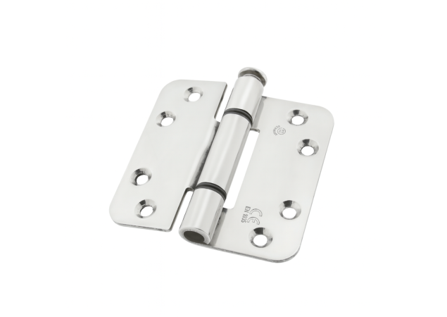 Glijlagerscharnier BSW RD818 - Rvs Gepolijst - 89x89mm - Ronde hoeken - Max. draagvermogen 150kg
