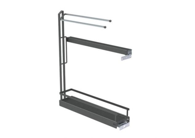 Kesseböhmer nr. 15 uittrekelement met handdoekdrager - Kastdiepte vanaf 481mm - Style Antraciet