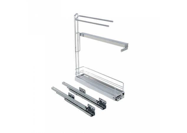 Kesseböhmer nr. 15 uittrekelement met handdoekdrager - Kastdiepte vanaf 481mm - Classic Zilver