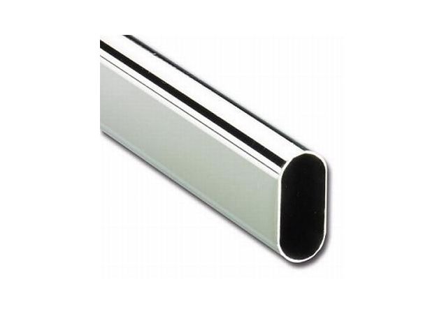 Roedebuis 30x15mm 3000mm - Verchroomd - 1,2mm dik