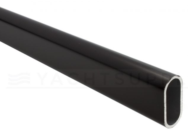 Kastroede 30x14mm 1500mm - Aluminium mat zwart - 1,5mm dik