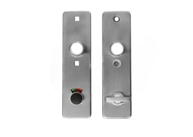Deurschild Wc-garnituur - 165x45mm - Met indicatie - Rvs gepolijst