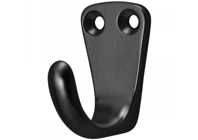 Handdoekhaak enkel - zwart - 22mm