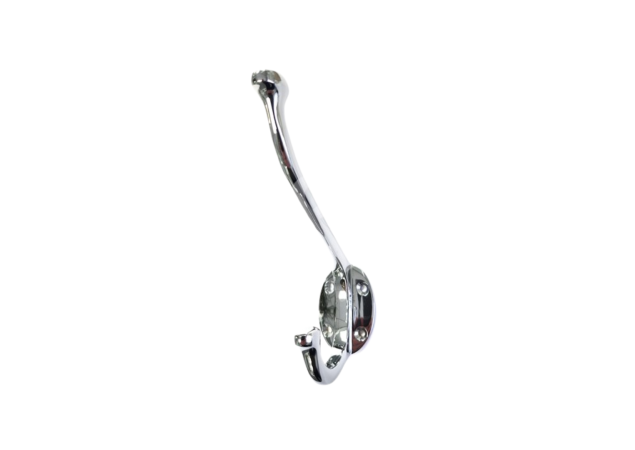 Hoed- en jashaak 1-armig Messing gepolijst chroom Hoog model