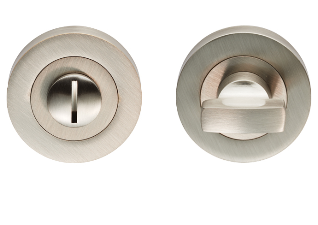 Wc garnituur op rond rozet Mat vernikkeld Ø50x10mm  - EUL004SN