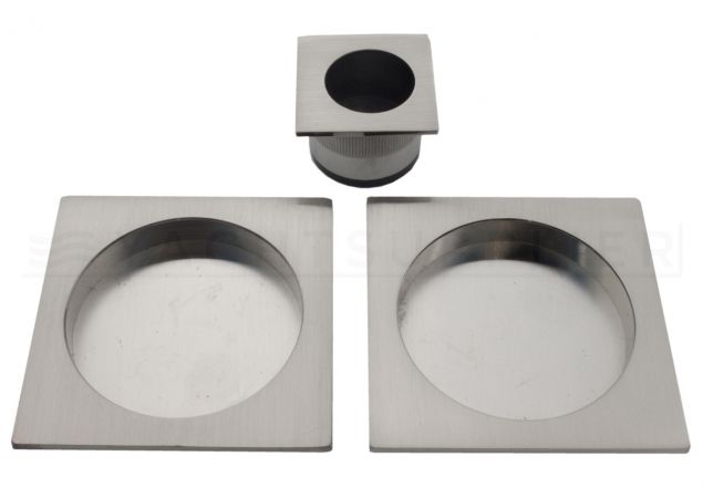 Komgreep set Vierkant - 55x55x7mm - Mat vernikkeld